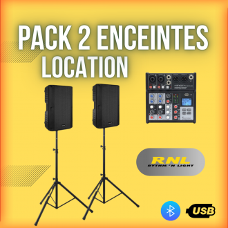 Pack 2 Enceintes et Table de mixage USB BT